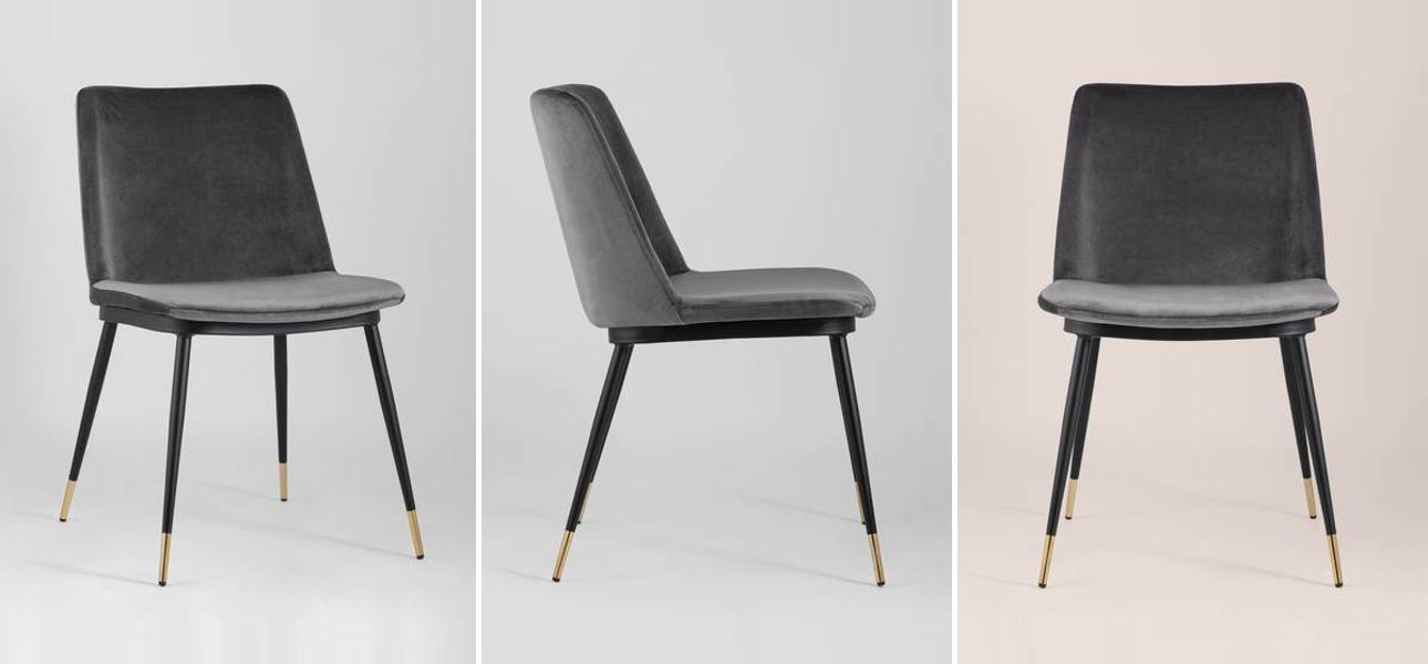 Стул Melissa Chair Серый Велюр - фото