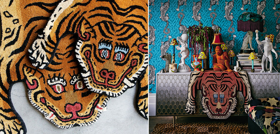 Ковер Тибетский тигр Tibetan Tiger Rug Ковер Тибетский тигр Tibetan Tiger Rug - Loft-Concept в Липецке