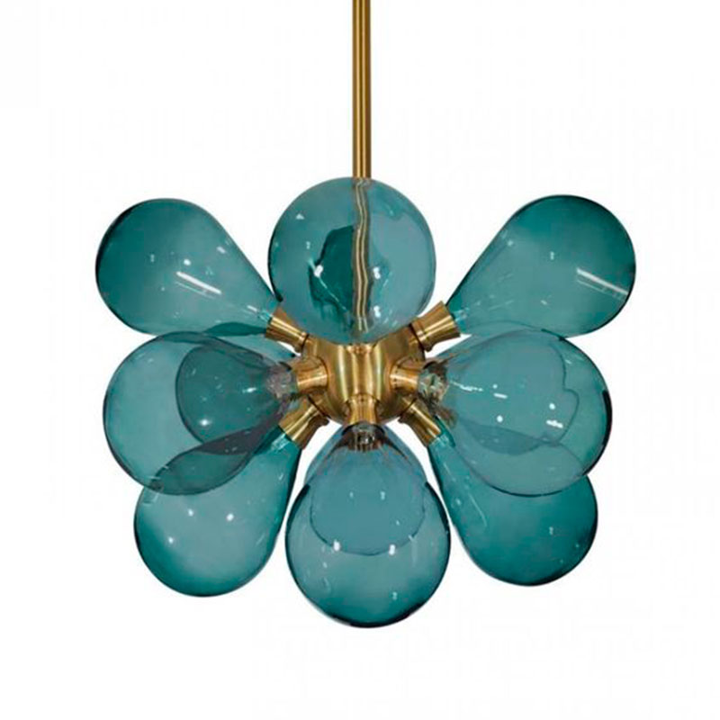 Люстра Simonet Chandelier Blue 50 см Голубой Золотой Люстра Simonet Chandelier Blue 50 см Голубой Золотой в Липецке | Loft Concept