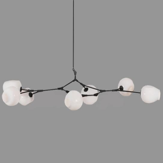Люстра Сrumpled Bubble White Glass Черный Белый Люстра Сrumpled Bubble White Glass Черный Белый в Липецке | Loft Concept
