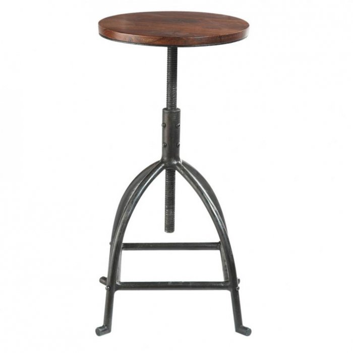 Барный стул Industrial Bar Oak Barstool Сталь Коричневый Барный стул Industrial Bar Oak Barstool Сталь Коричневый в Липецке | Loft Concept