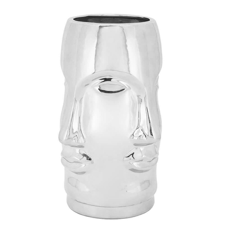 Ваза VASE MING FACE Silver Серебряный Ваза VASE MING FACE Silver Серебряный в Липецке | Loft Concept