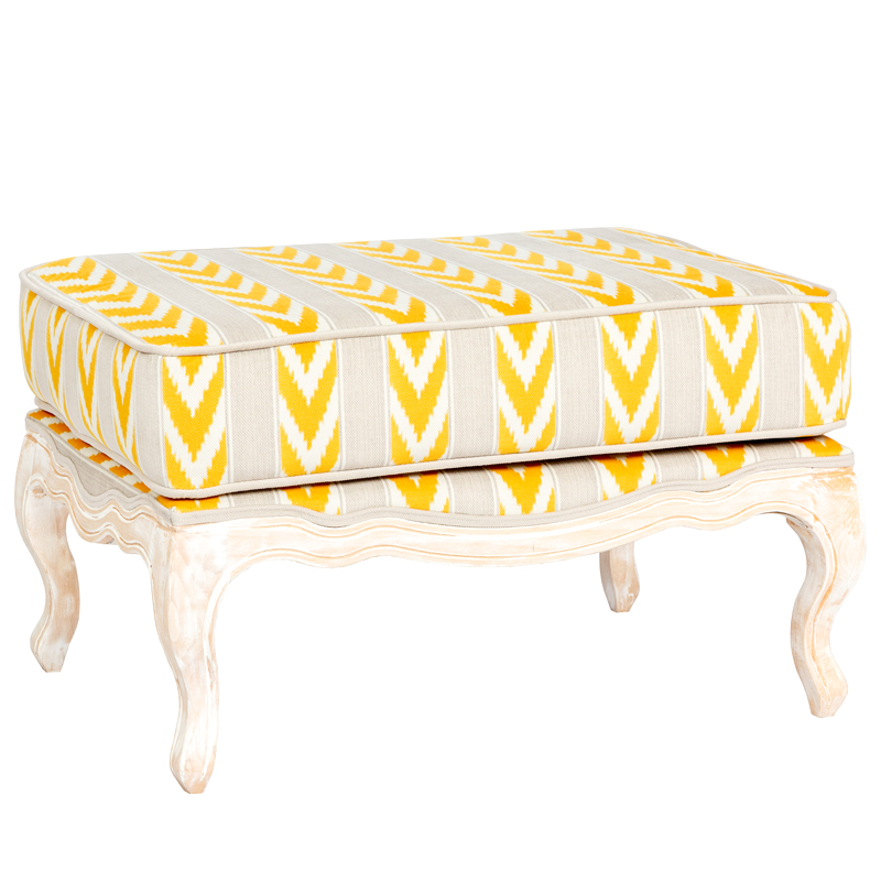 Пуф Ikat Pattern с желтым узором Белый Желтый Бежевый Пуф Ikat Pattern с желтым узором Белый Желтый Бежевый в Липецке | Loft Concept