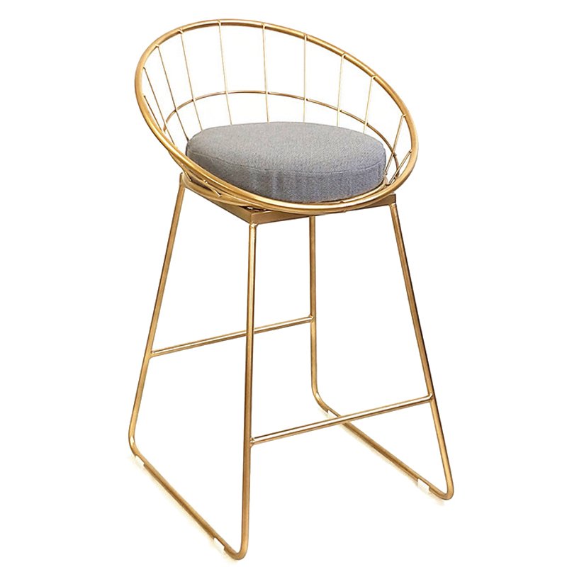 Барный стул Iron bar chair Golden Глянцевое золото Серый Барный стул Iron bar chair Golden Глянцевое золото Серый в Липецке | Loft Concept