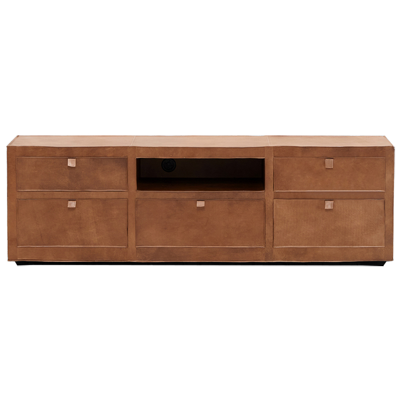 ТВ-тумба Leather Wood TV Stand Коричневый ТВ-тумба Leather Wood TV Stand Коричневый в Липецке | Loft Concept