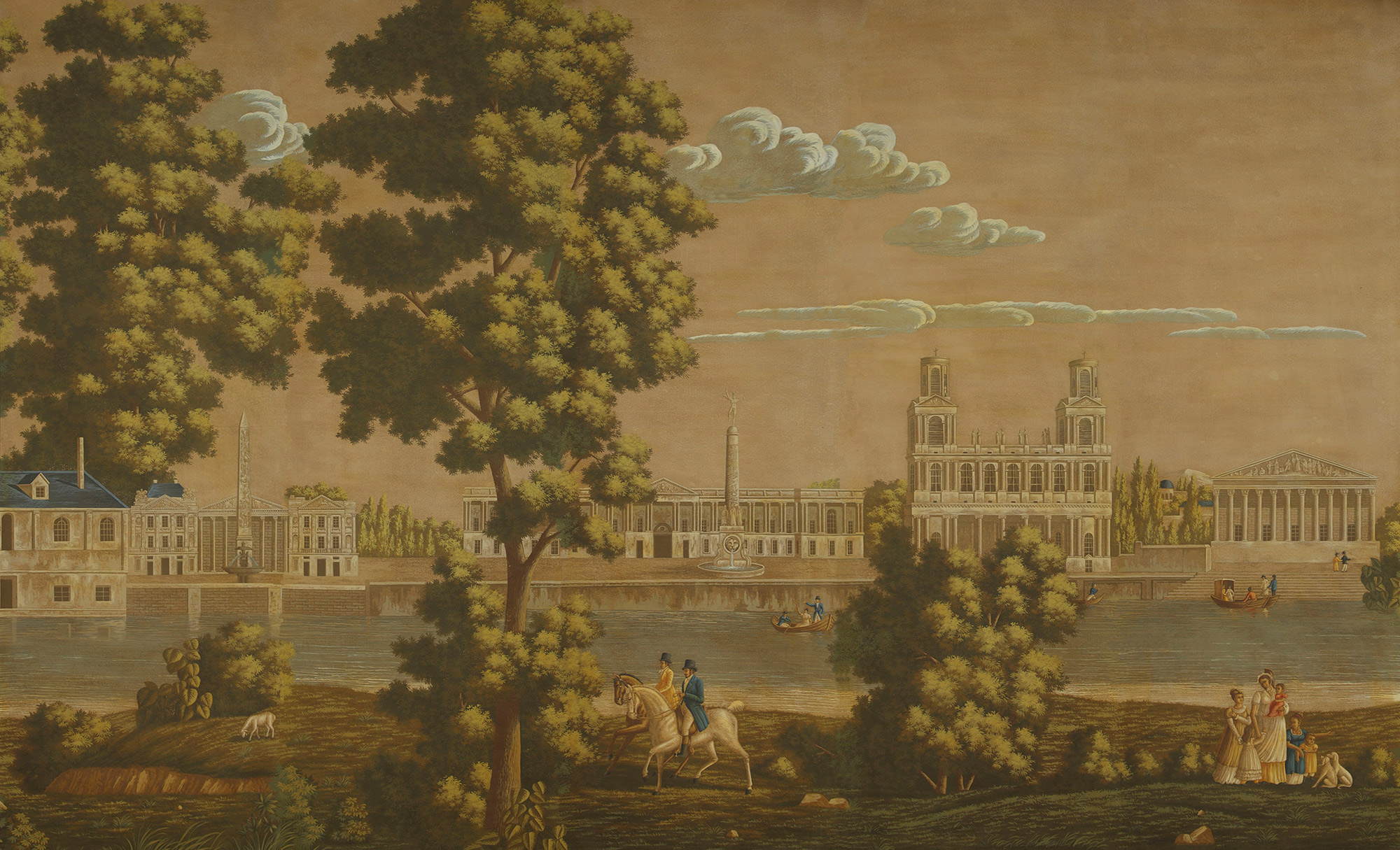 Обои ручная роспись Monuments of Paris Roberts on antique scenic Xuan paper Обои ручная роспись Monuments of Paris Roberts on antique scenic Xuan paper - постер Loft-Concept в Липецке