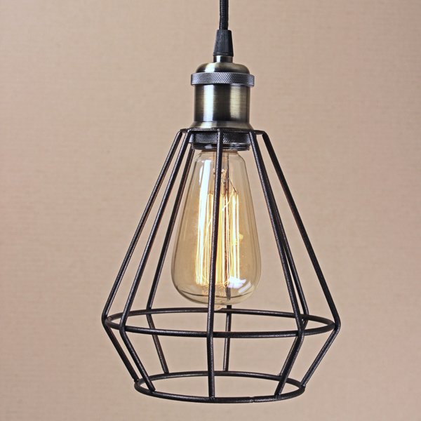 Подвесной светильник Wire Cage Pendant Punch Black Черный Подвесной светильник Wire Cage Pendant Punch Black Черный в Липецке | Loft Concept