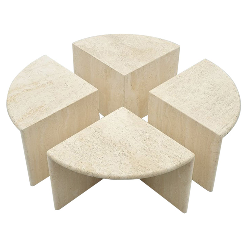 Модульный кофейный стол Set of Four Travertine Side or Coffee Tables Бежевый Песочный Модульный кофейный стол Set of Four Travertine Side or Coffee Tables Бежевый Песочный в Липецке | Loft Concept