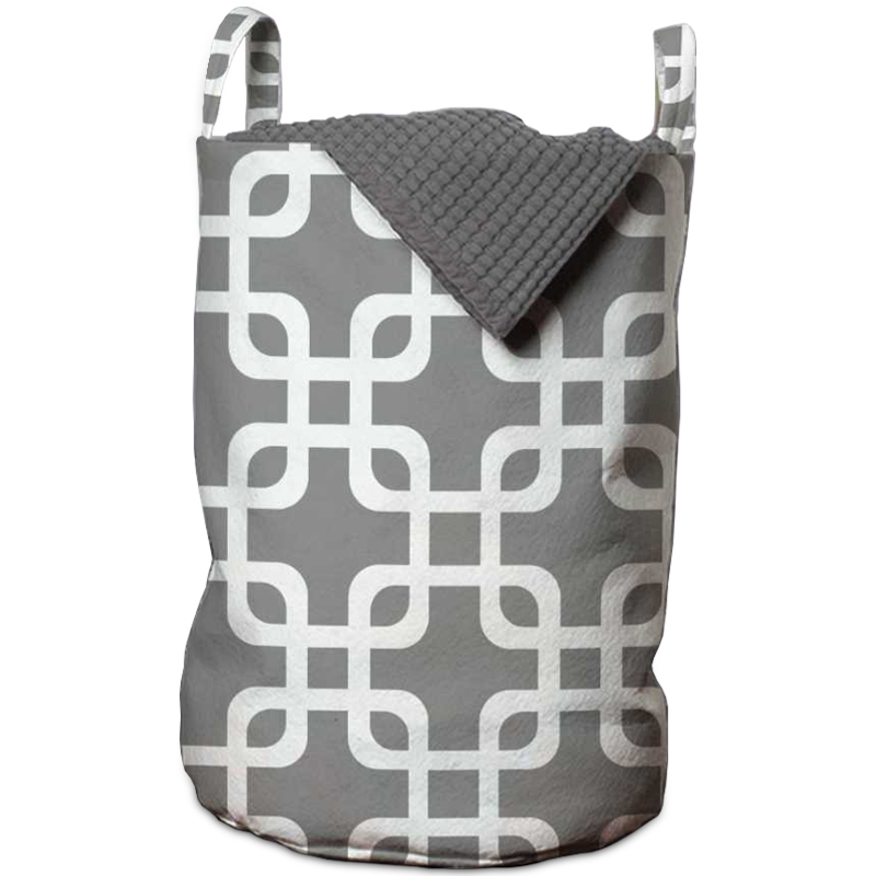 Корзина Squares on Gray Basket Серый Белый в Липецке | Loft Concept 
