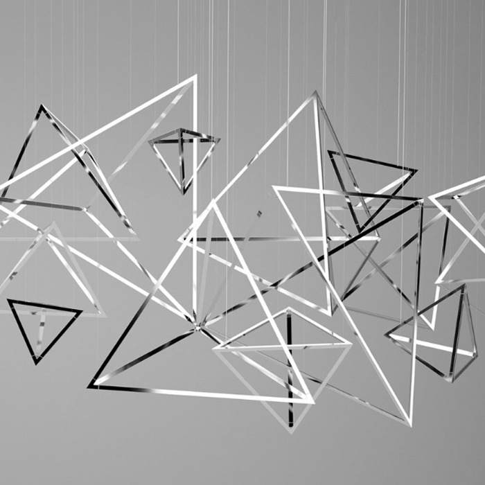 Подвесной светильник Weightless Triangles Хром Глянцевое золото Подвесной светильник Weightless Triangles Хром Глянцевое золото в Липецке | Loft Concept