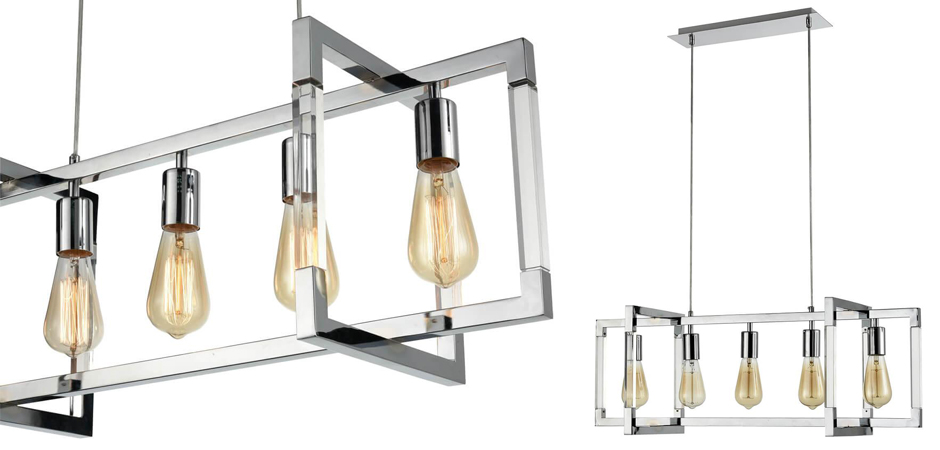 Подвесной светильник Transparent Strips Chromium 5 Подвесной светильник Transparent Strips Chromium 5 - Loft-Concept в Липецке