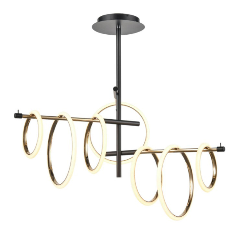 Люстра Jessenia Rings Chandelier 7 Черный Золотой Люстра Jessenia Rings Chandelier 7 Черный Золотой в Липецке | Loft Concept