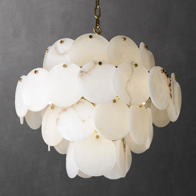 Люстра Letizia Marble Four Tiered Chandelier Латунь Белый Мрамор Bianco Люстра Letizia Marble Four Tiered Chandelier Латунь Белый Мрамор Bianco в Липецке | Loft Concept