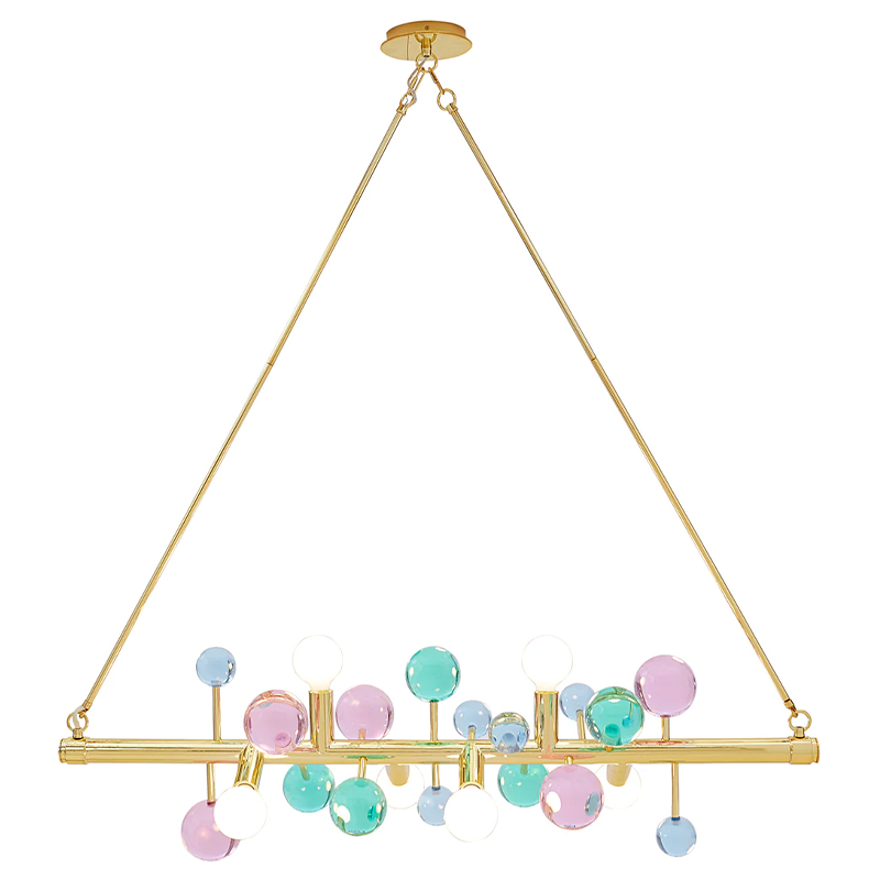 Светильник Jonathan Adler GLOBO SIX-LIGHT LINEAR CHANDELIER Multi Мульти Золотой Светильник Jonathan Adler GLOBO SIX-LIGHT LINEAR CHANDELIER Multi Мульти Золотой в Липецке | Loft Concept
