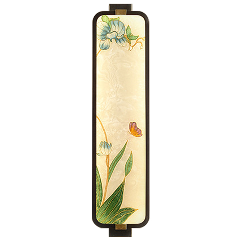Настенный светильник Blue Flowers Butterfly Oriental Scenes Wall Lamp Мульти Бежевый Темная медь Настенный светильник Blue Flowers Butterfly Oriental Scenes Wall Lamp Мульти Бежевый Темная медь в Липецке | Loft Concept