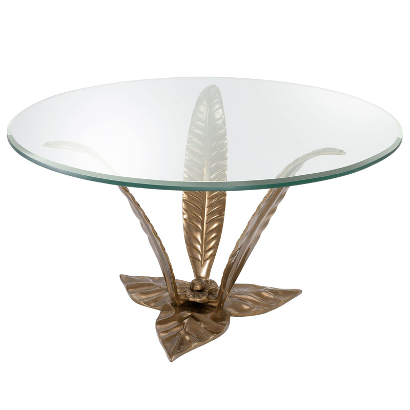 Кофейный стол Eichholtz Coffee Table Plantation Прозрачный Винтажная латунь Кофейный стол Eichholtz Coffee Table Plantation Прозрачный Винтажная латунь в Липецке | Loft Concept