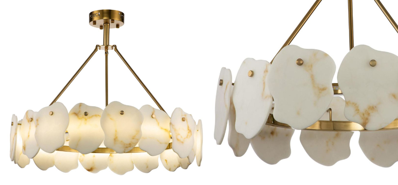Люстра Мрамор Lucretia Marble Round Chandelier 80 см - фото