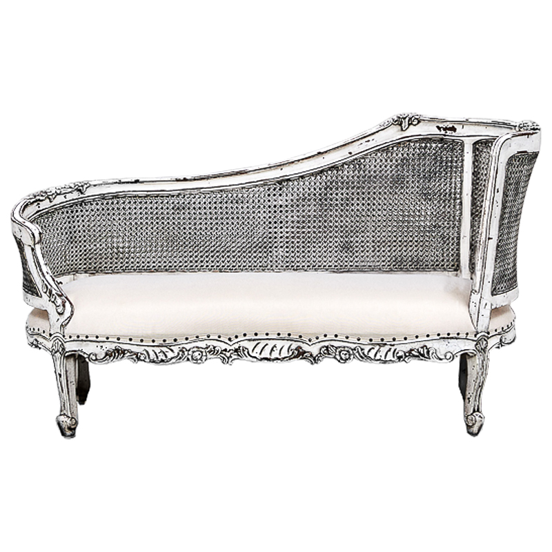 Кушетка Maria Antoinette Side Sofa Белый винтажная патина Белый Кушетка Maria Antoinette Side Sofa Белый винтажная патина Белый в Липецке | Loft Concept