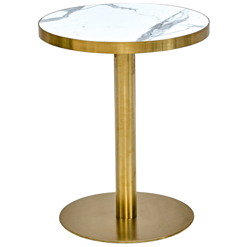 Обеденный стол Sancho Dinner Table Белый Глянцевое золото Обеденный стол Sancho Dinner Table Белый Глянцевое золото в Липецке | Loft Concept