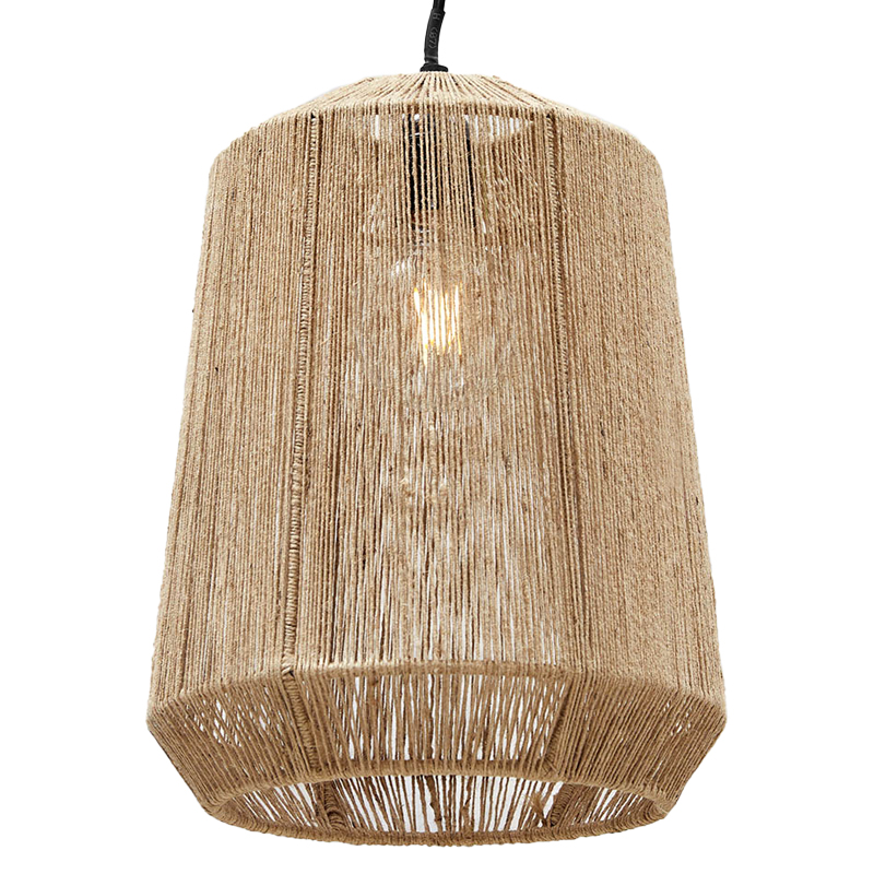 Подвесная люстра с плетеным плафоном Uma Wicker Chandelier Бежевый Черный Подвесная люстра с плетеным плафоном Uma Wicker Chandelier Бежевый Черный в Липецке | Loft Concept