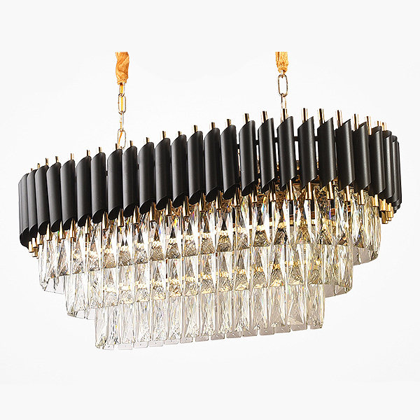 Люстра Empire Black Rectangular Chandelier Crystal Черный Золотой Прозрачный Люстра Empire Black Rectangular Chandelier Crystal Черный Золотой Прозрачный в Липецке | Loft Concept