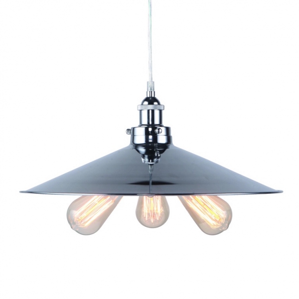 Подвесной светильник 20th C. Factory Filament Metal Triple Pendant rh Хром Подвесной светильник 20th C. Factory Filament Metal Triple Pendant rh Хром в Липецке | Loft Concept