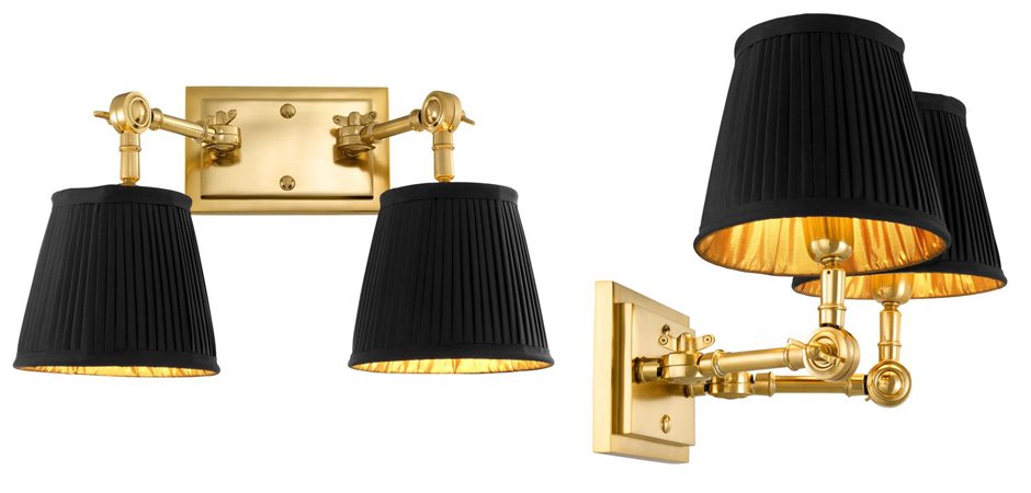 Бра Wall Lamp Wentworth Double Gold+Black Бра Wall Lamp Wentworth Double Gold+Black - Loft-Concept в Липецке