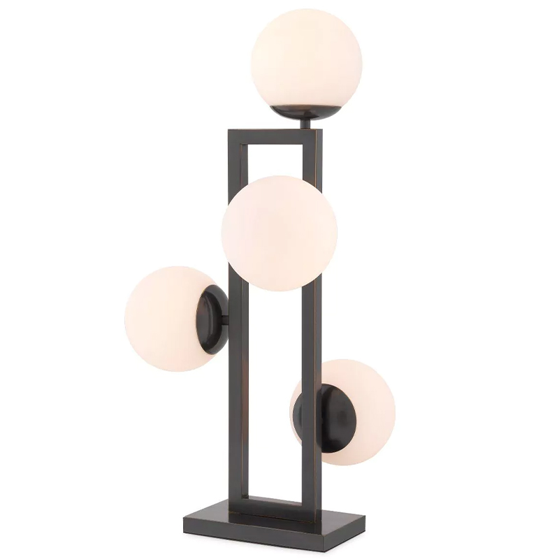 Настольная лампа Eichholtz Table Lamp Pascal Bronze Темная бронза Белое матовое стекло Настольная лампа Eichholtz Table Lamp Pascal Bronze Темная бронза Белое матовое стекло в Липецке | Loft Concept