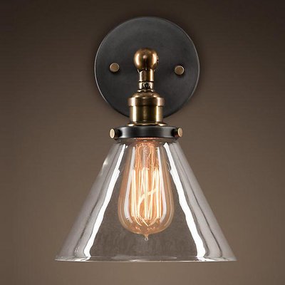 Бра Loft Clear Glass Wide Cloche Черный Бра Loft Clear Glass Wide Cloche Черный в Липецке | Loft Concept