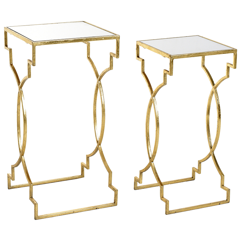 Комплект приставных столов Cowan Side Tables Золотой Прозрачный Комплект приставных столов Cowan Side Tables Золотой Прозрачный в Липецке | Loft Concept