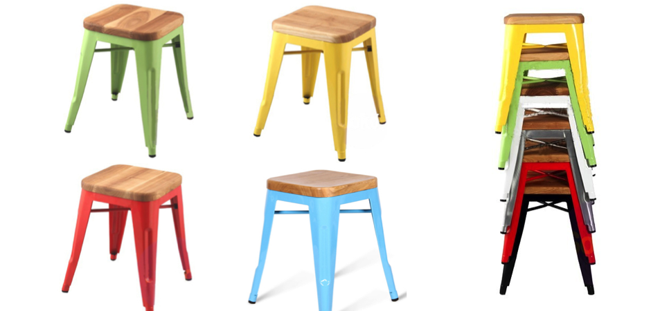Кухонный стул Tolix Wood Seat Stool Кухонный стул Tolix Wood Seat Stool - Loft-Concept в Липецке
