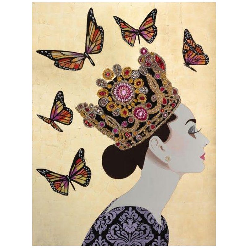 Картина Audrey with Crown and Monarch Butterflies Мульти Картина Audrey with Crown and Monarch Butterflies Мульти в Липецке | Loft Concept