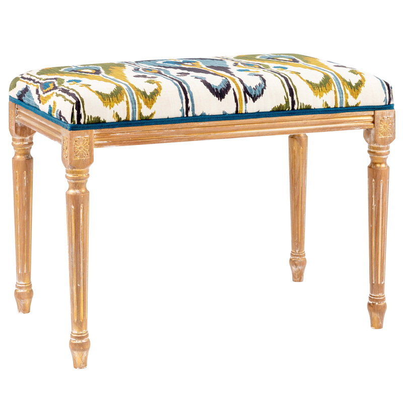 Банкетка Ikat Pattern из натурального бука Золотой Мульти Банкетка Ikat Pattern из натурального бука Золотой Мульти в Липецке | Loft Concept