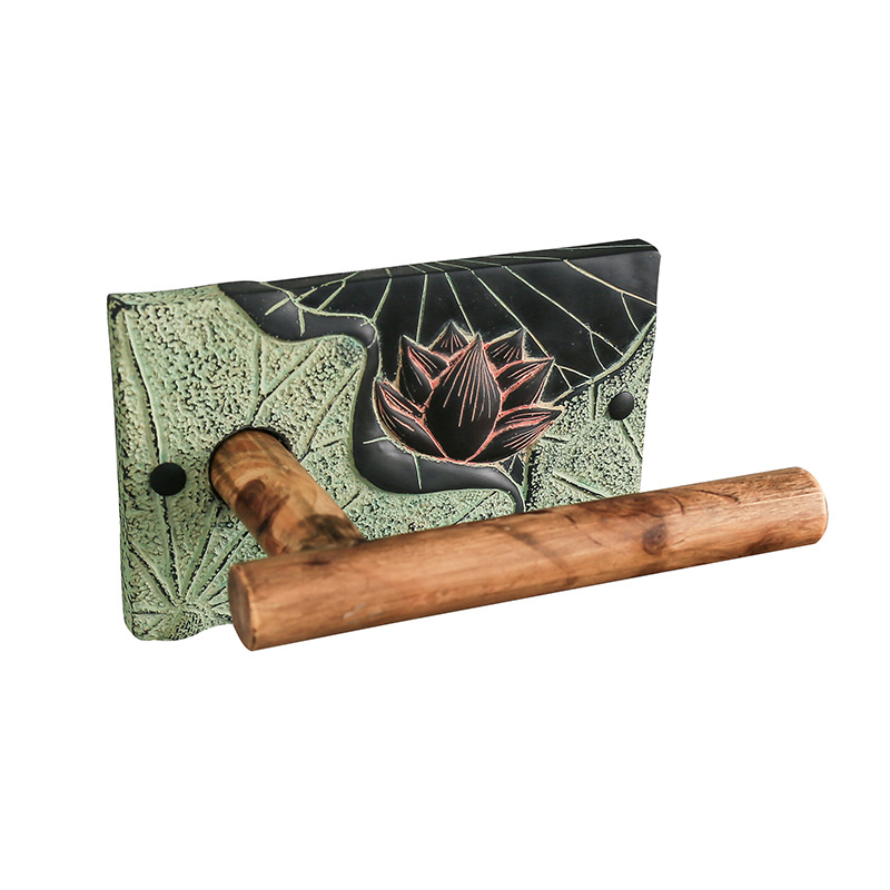 Держатель для бумаги Lotus Wood Графит Зеленый шалфей Коричневый Держатель для бумаги Lotus Wood Графит Зеленый шалфей Коричневый в Липецке | Loft Concept