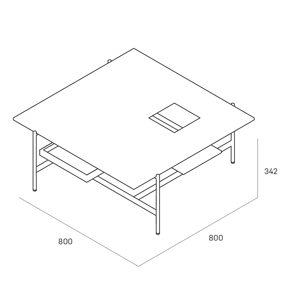 Karat журнальный столик цвета тёмный камень с съемным подносом в Липецке