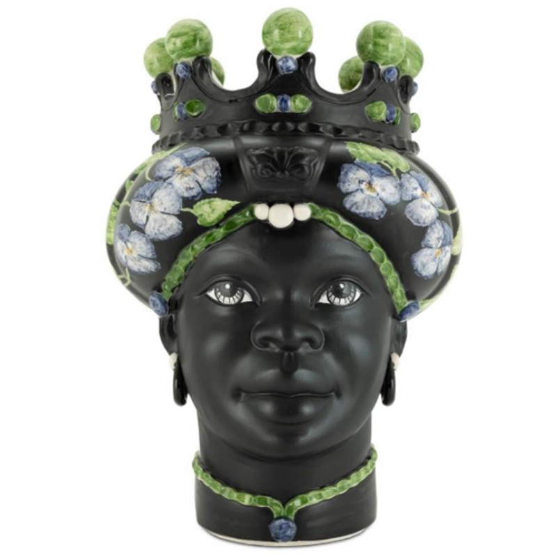 Ваза VASE MORO LADY CROWN VIOLET Черный Зеленый Фиолетовый Ваза VASE MORO LADY CROWN VIOLET Черный Зеленый Фиолетовый в Липецке | Loft Concept