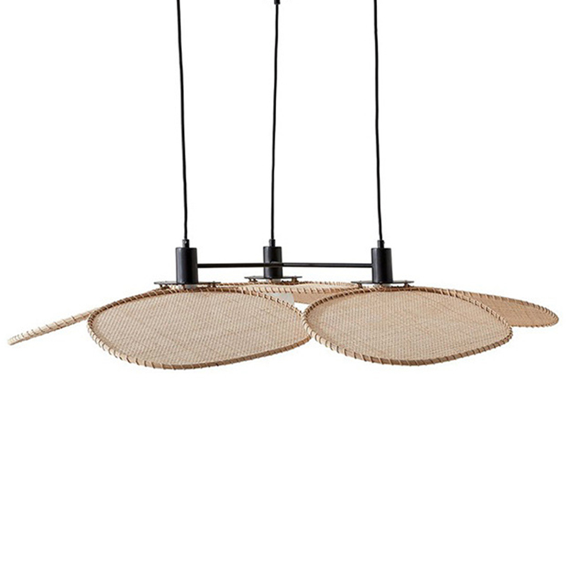 Подвесной светильник Takibi Three Lamp Pendant Бежевый Древесина Черный Подвесной светильник Takibi Three Lamp Pendant Бежевый Древесина Черный в Липецке | Loft Concept
