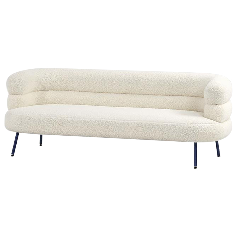 Диван Boyle White Boucle Sofa Белый Черный Диван Boyle White Boucle Sofa Белый Черный в Липецке | Loft Concept