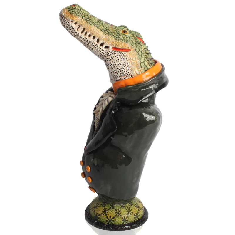 Статуэтка Crocodile Figure Tureen Черный Зеленый Статуэтка Crocodile Figure Tureen Черный Зеленый в Липецке | Loft Concept