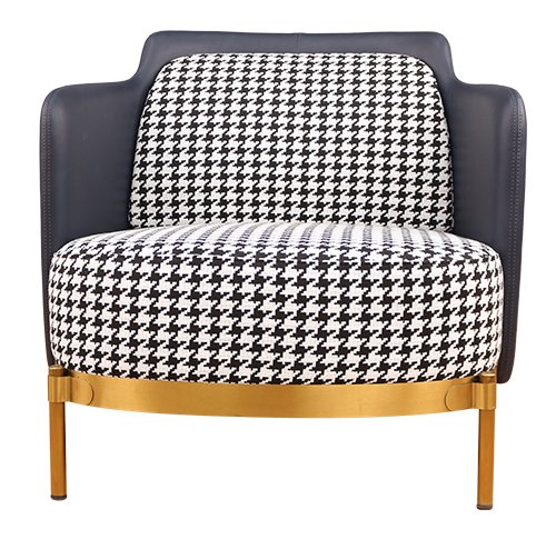 Кресло Pied de poule Gray Armchair Черно-белый Латунь Кресло Pied de poule Gray Armchair Черно-белый Латунь в Липецке | Loft Concept