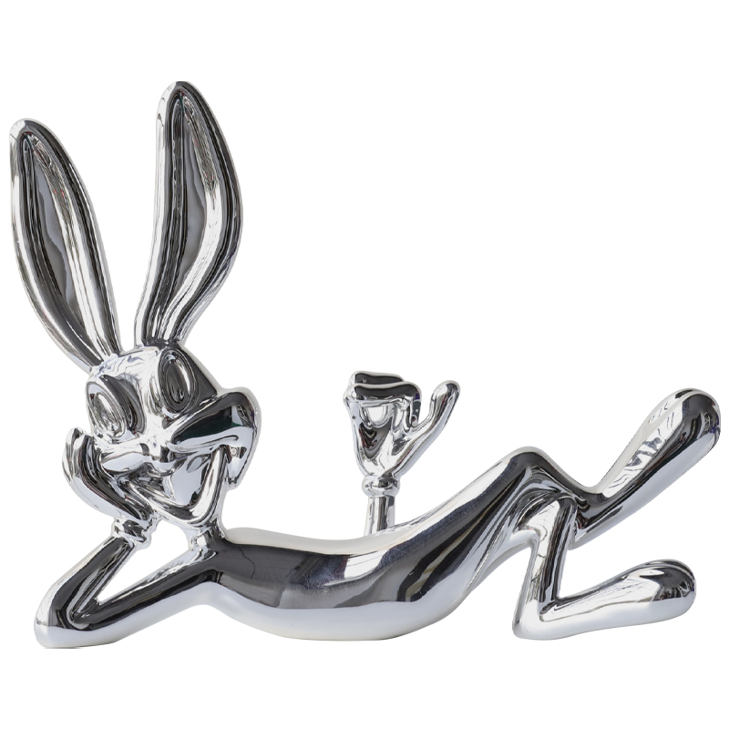 Декоративная статуэтка Bugs Bunny Silver Серебряный Декоративная статуэтка Bugs Bunny Silver Серебряный в Липецке | Loft Concept