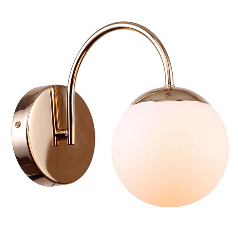 Бра Gooseneck Pelle Sconce Белое матовое стекло Глянцевое золото в Липецке | Loft Concept 