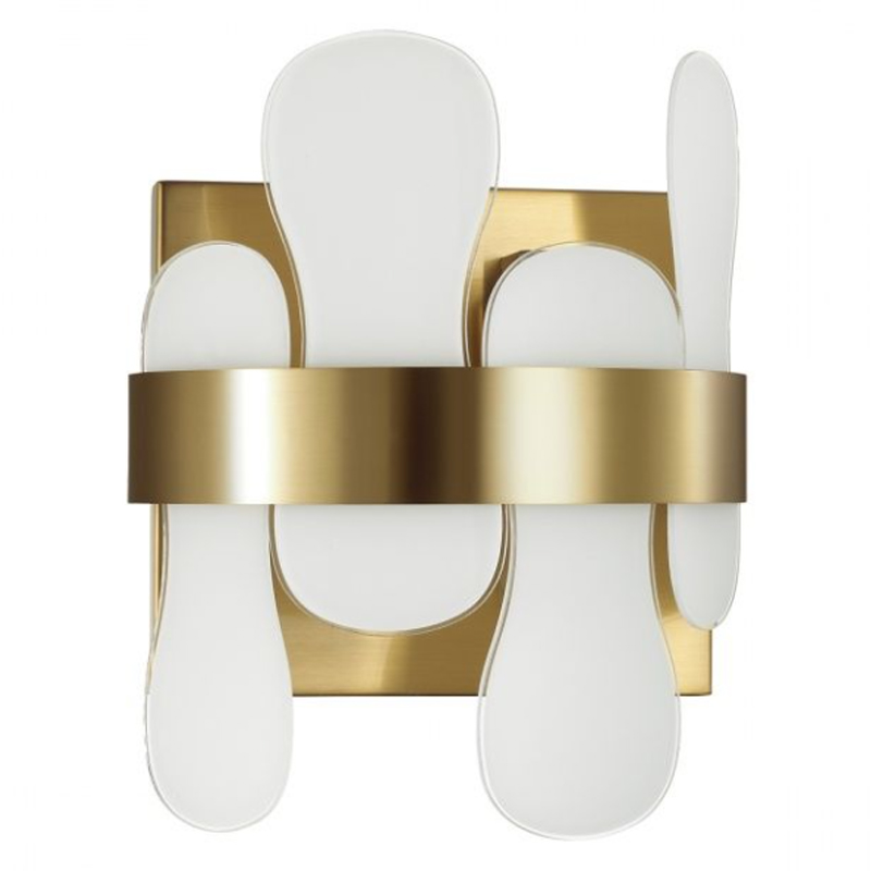 Бра Eve Wall Lamp фигурное стекло Золотой Белое матовое стекло Бра Eve Wall Lamp фигурное стекло Золотой Белое матовое стекло в Липецке | Loft Concept