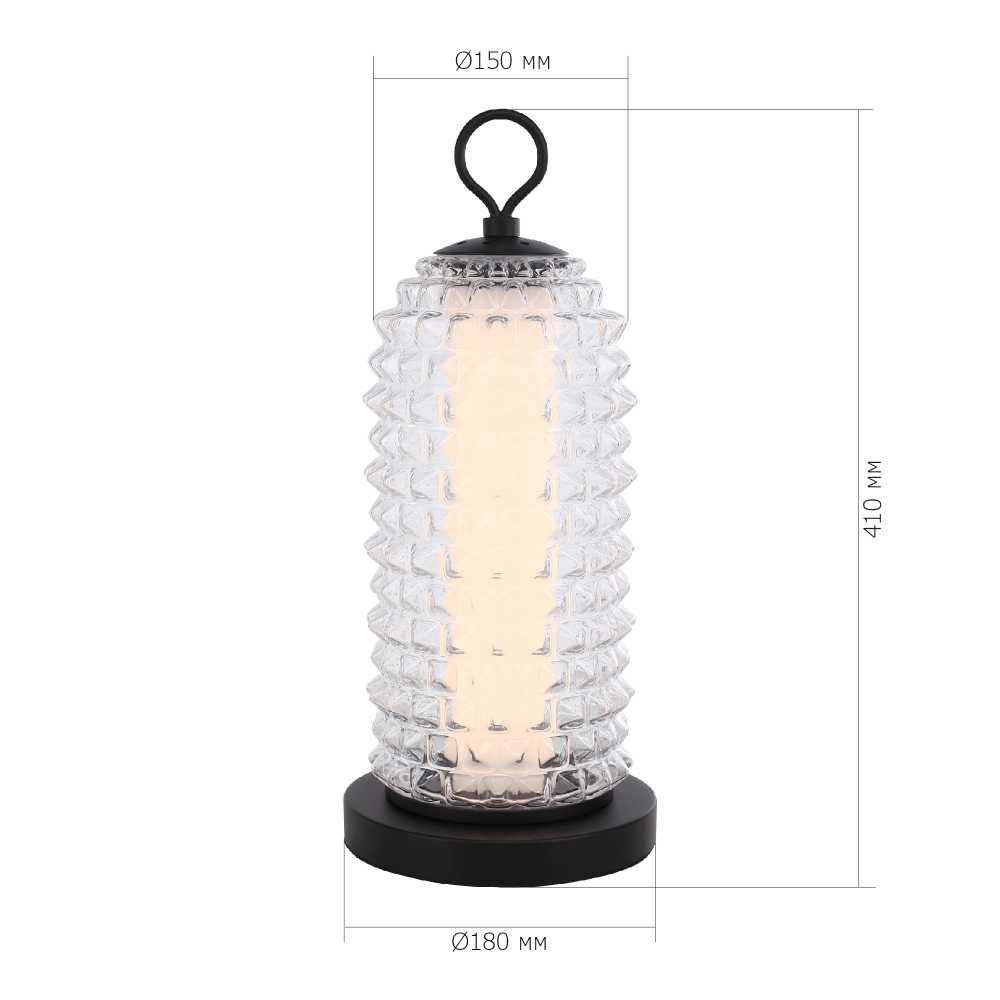 Настольная лампа с прозрачным факутрным стеклянным плафоном Sonora в Липецке