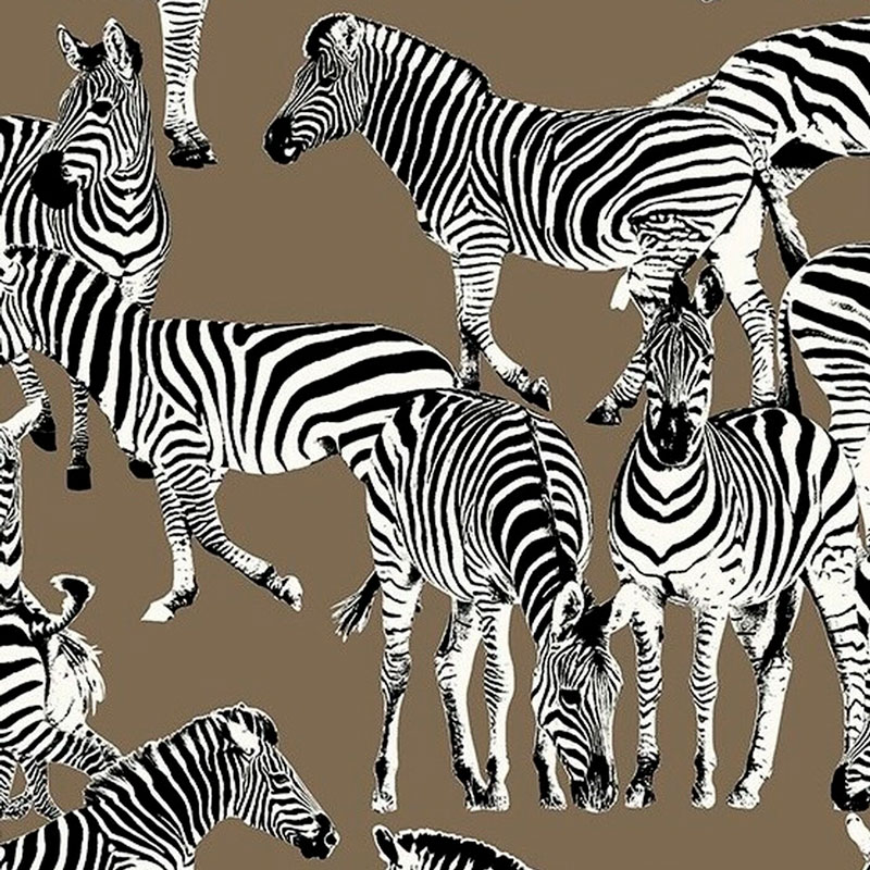 Обои ручная роспись Zebras Chocolate Mousse Обои ручная роспись Zebras Chocolate Mousse в Липецке | Loft Concept