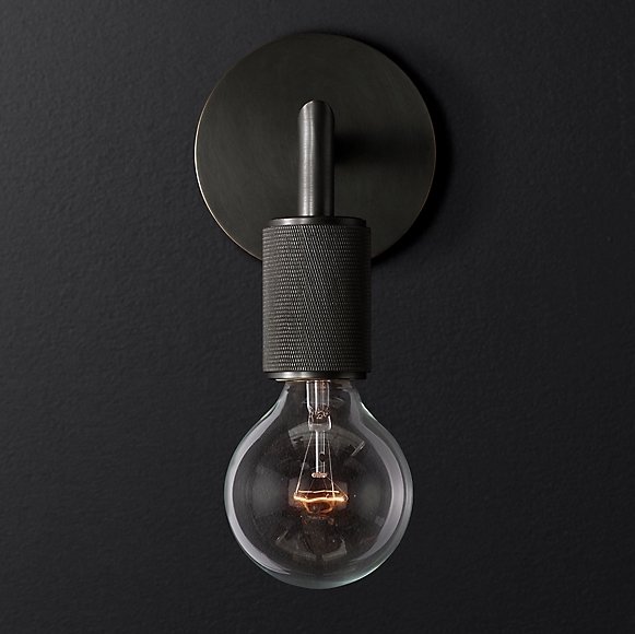 Бра RH Utilitaire Single Sconce Black Темная бронза Бра RH Utilitaire Single Sconce Black Темная бронза в Липецке | Loft Concept