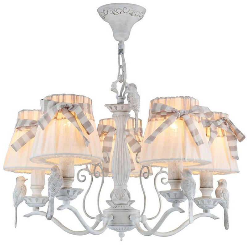 Люстра Refined Provence Chandelier Белый Бежевый Люстра Refined Provence Chandelier Белый Бежевый в Липецке | Loft Concept