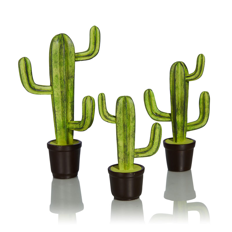 Комплект статуэток Potted Cacti Зеленый Черный Комплект статуэток Potted Cacti Зеленый Черный в Липецке | Loft Concept
