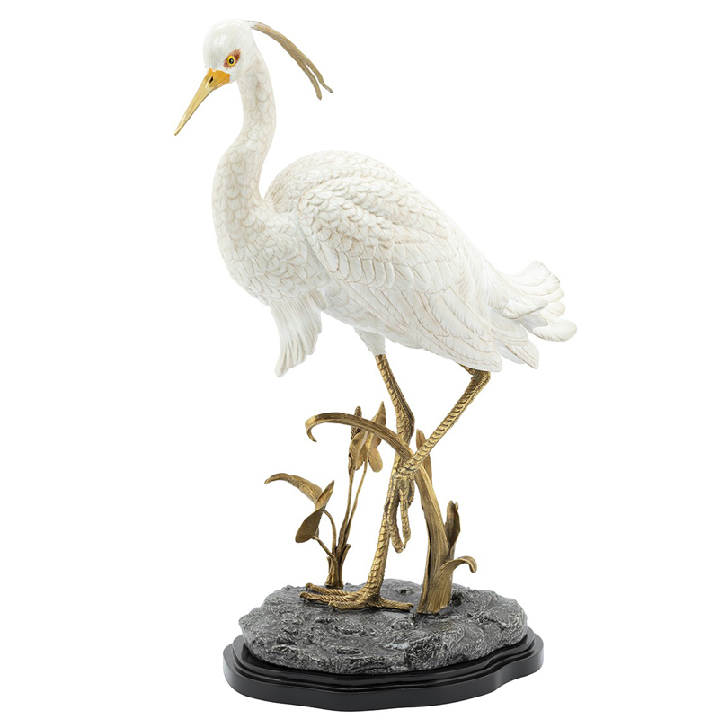 Статуэтка HERON ATLANTA Белый Черный Бронза Статуэтка HERON ATLANTA Белый Черный Бронза в Липецке | Loft Concept
