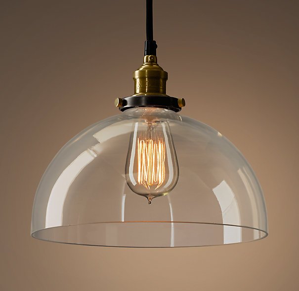 Подвесной светильник Loft Clear Glass SemiSphere Cloche Черный Подвесной светильник Loft Clear Glass SemiSphere Cloche Черный в Липецке | Loft Concept